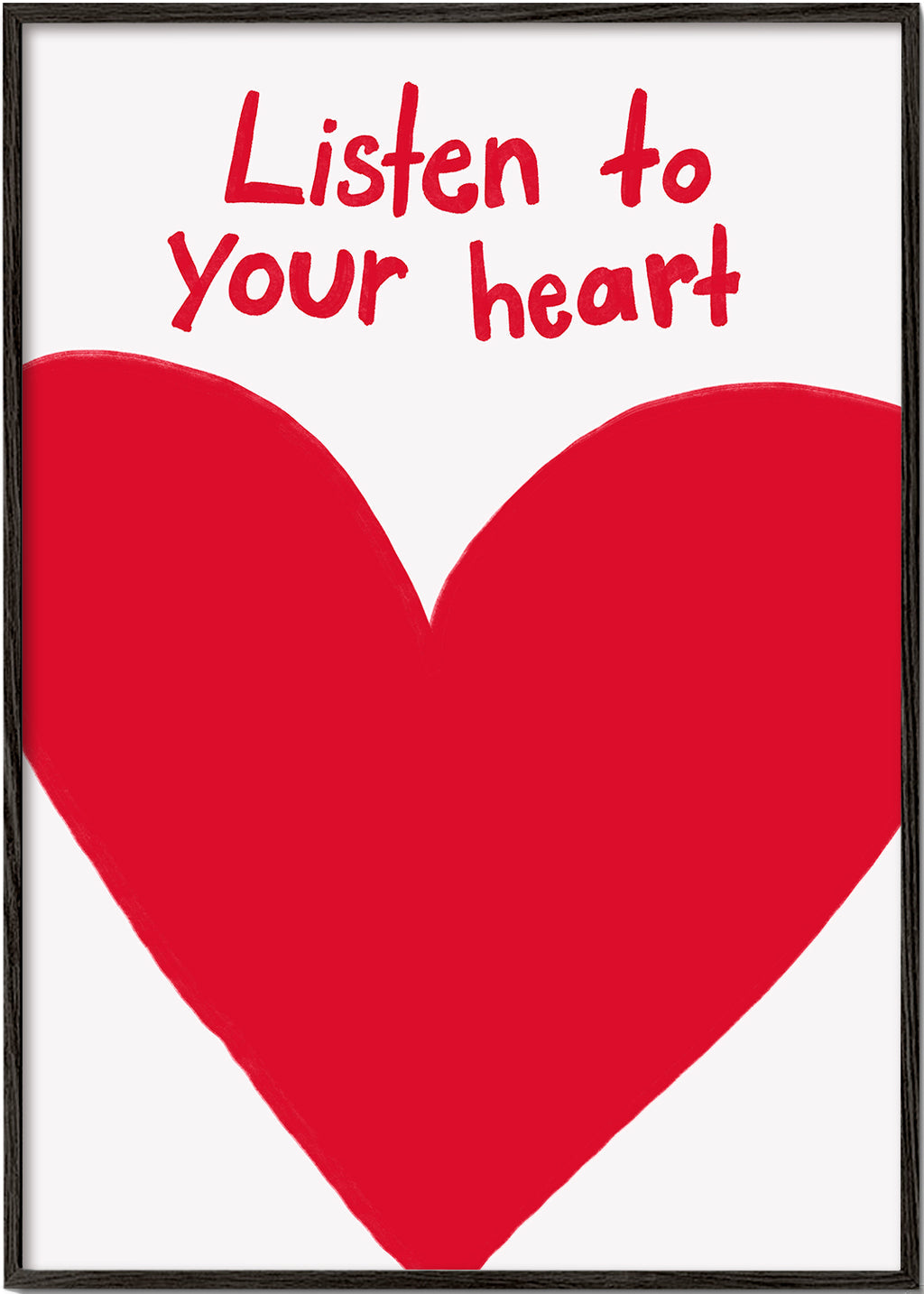 Illustratie rood hart met quote
