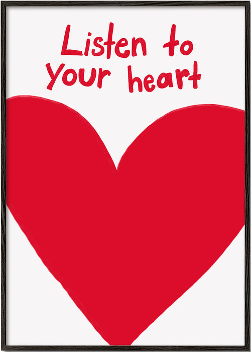 Illustratie rood hart met quote