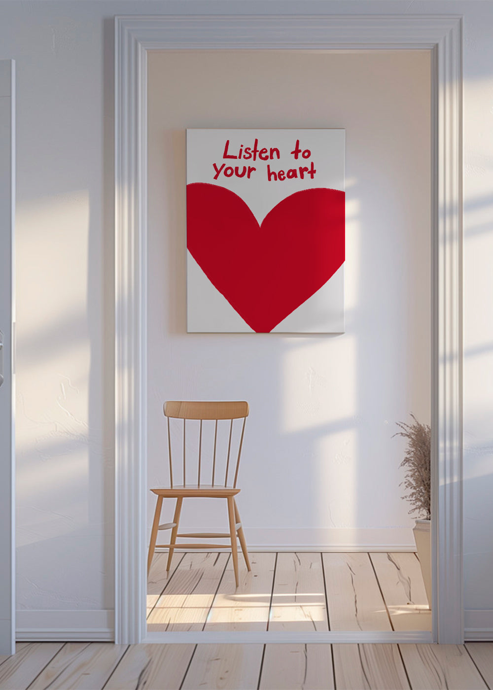 Illustratie rood hart met quote