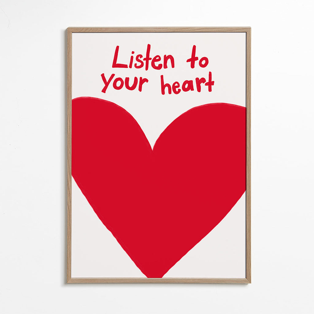Illustratie rood hart met quote