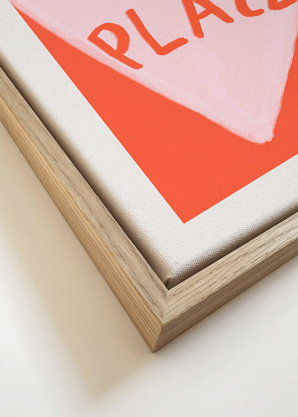 Hart illustratie 'Happy Place' op koraal achtergrond