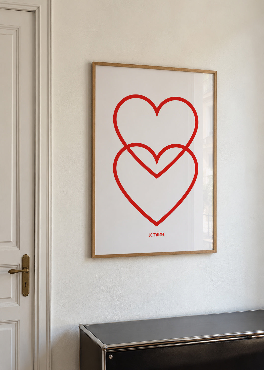 Two Hearts - Framed poster in an interior