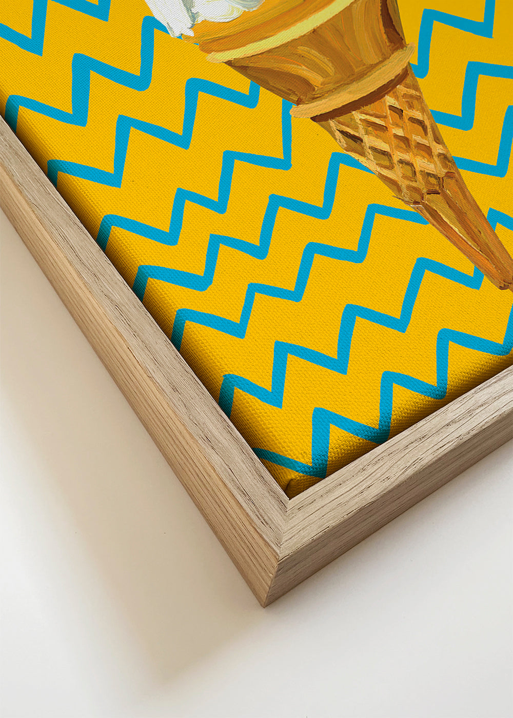 Keuken kunst met ijsje op geel zigzag