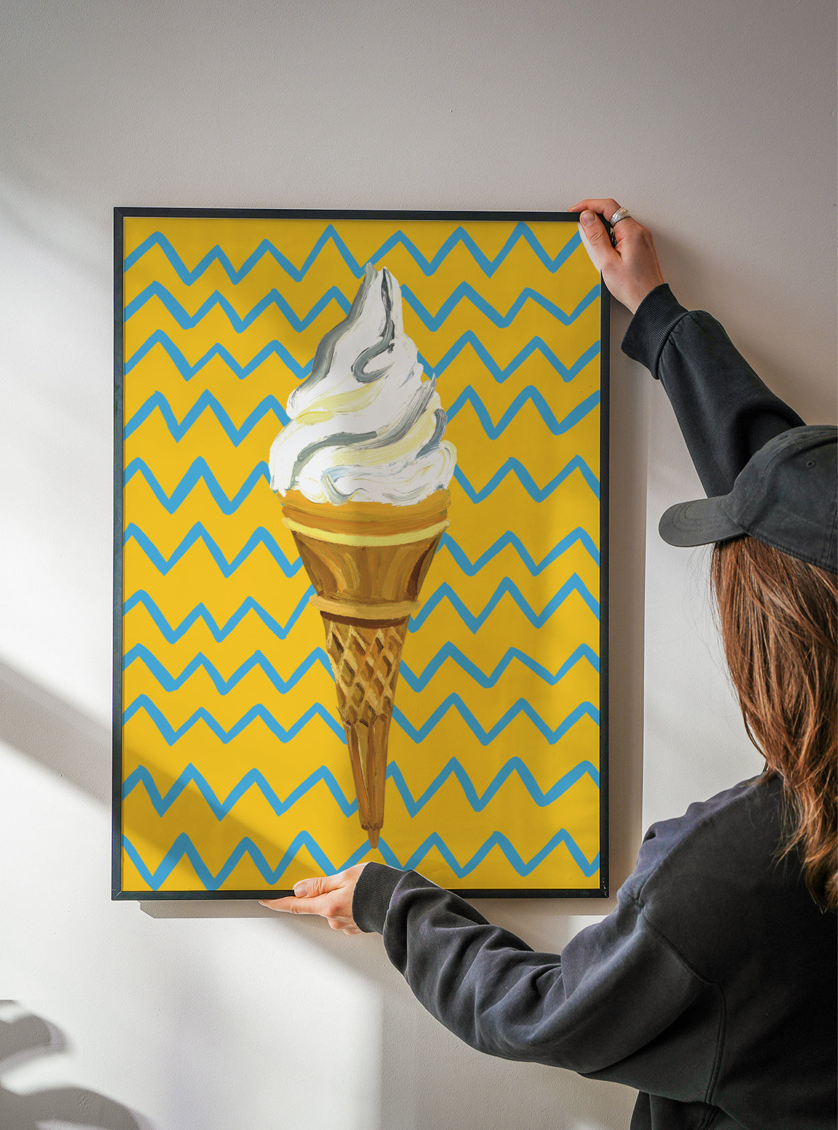 Ice Cream Yellow Zigzag - Framed poster detail