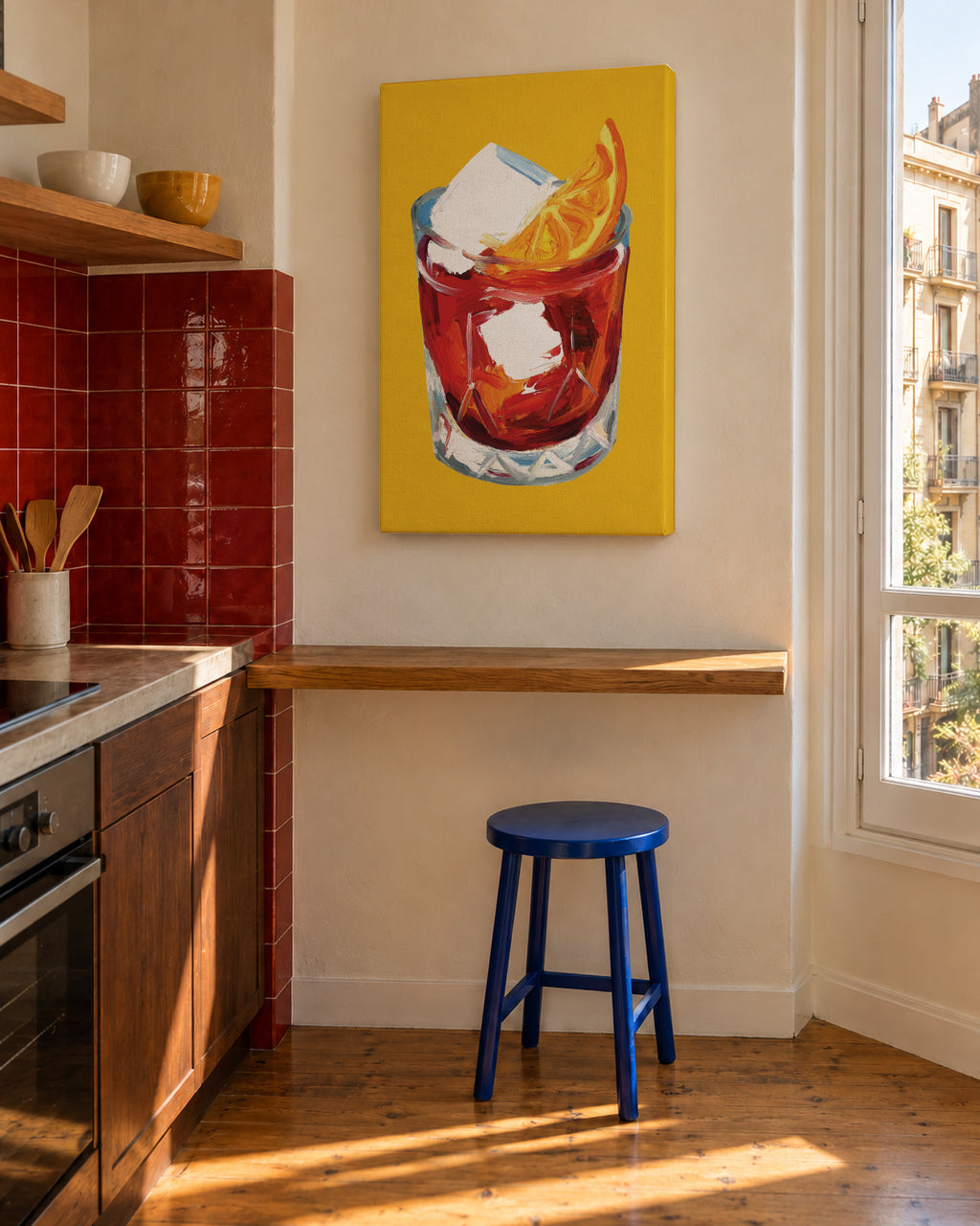 Negroni On Sunshine - Unframed canvas in an interior