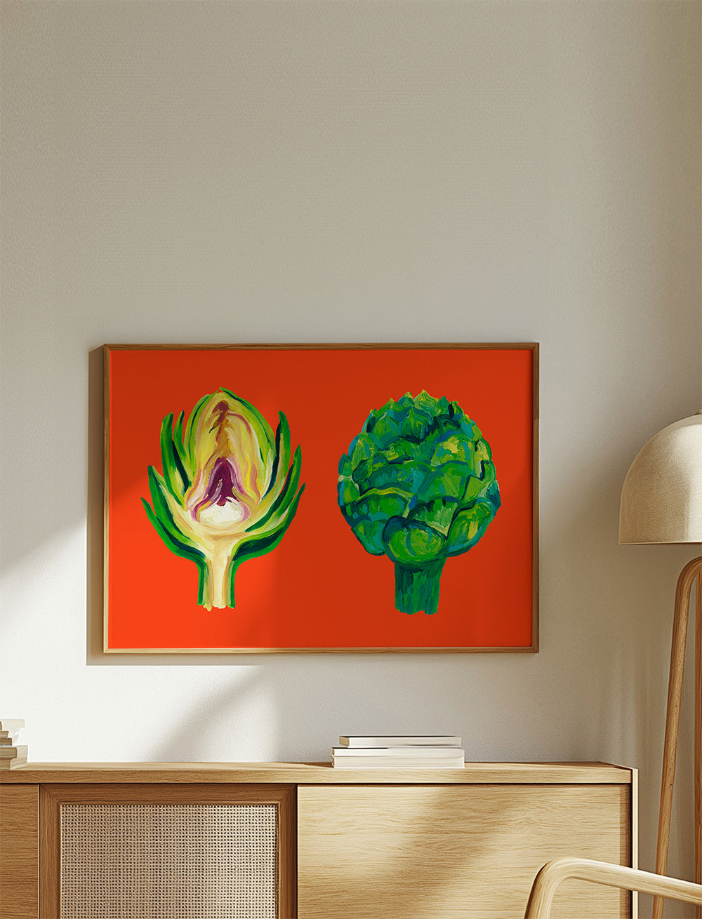 Artichokes On Orange