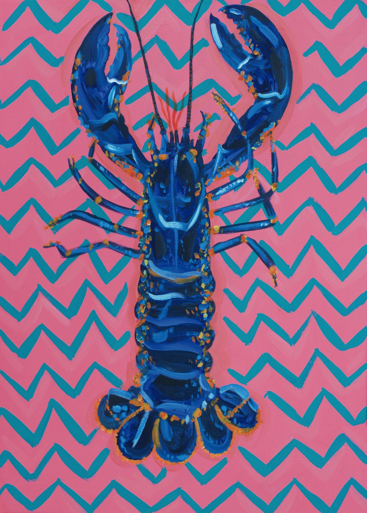 Lobster On Zigzag - Unframed art print