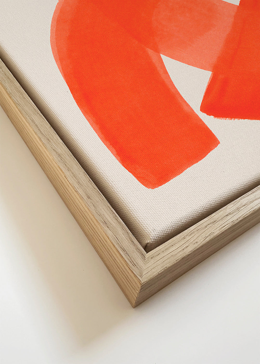 Abstract kunstwerk met oranje penseelstreken