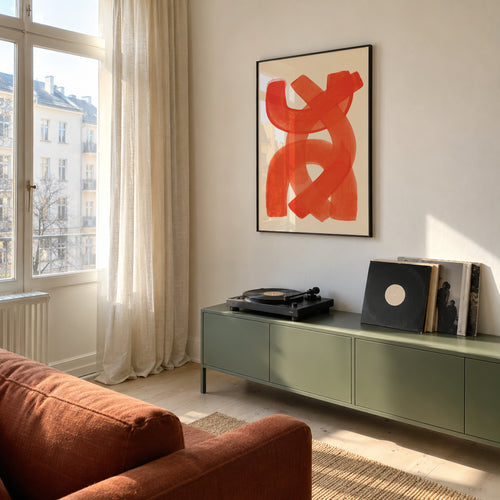 Orange Strokes - Poster en ambiente