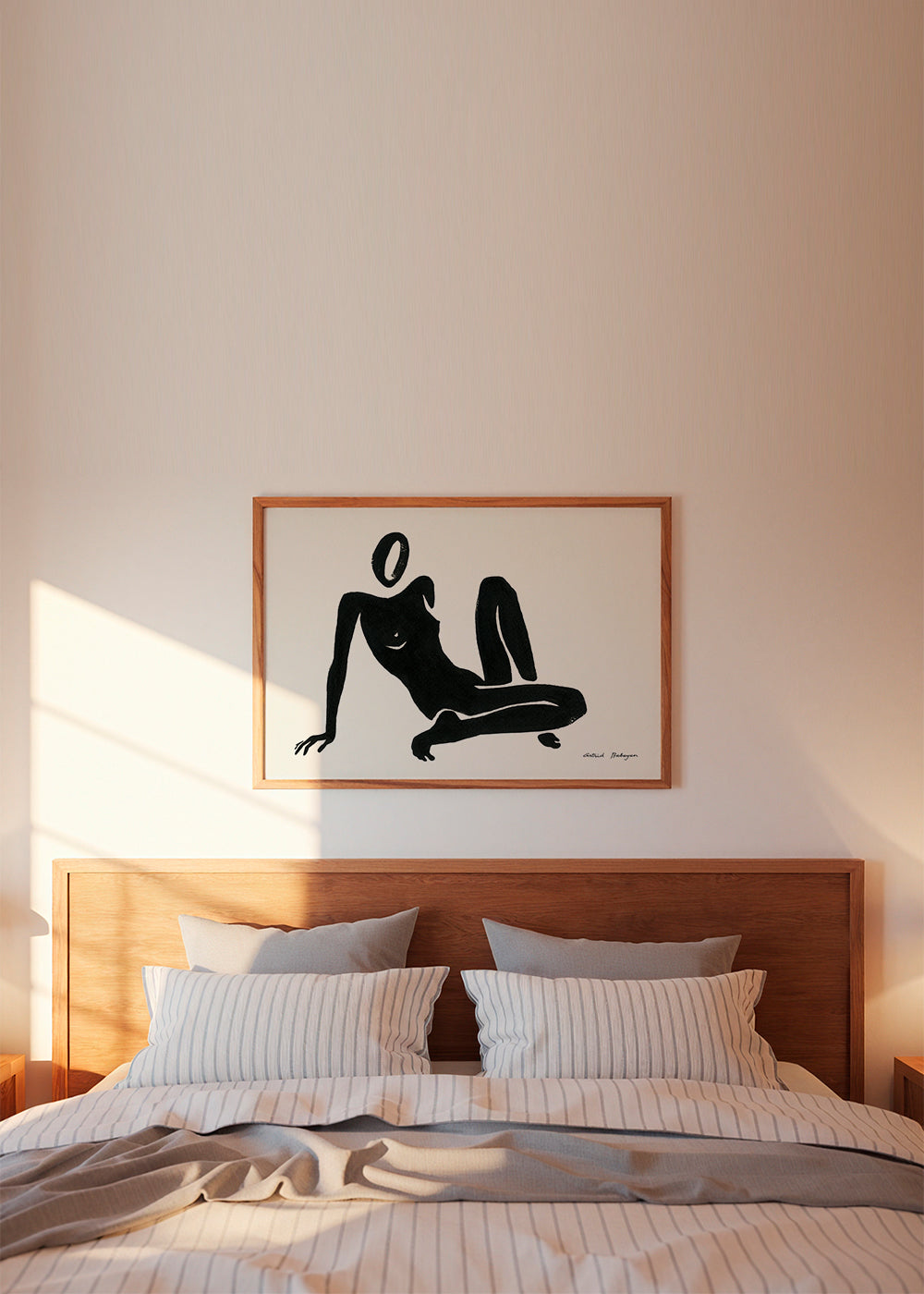 Zwart-wit kunst: liggende figuur