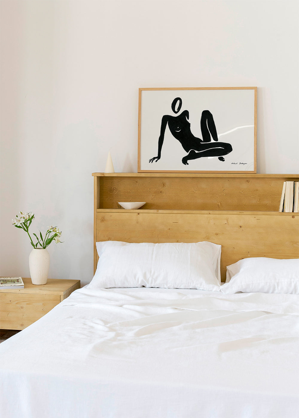 Zwart-wit kunst: liggende figuur