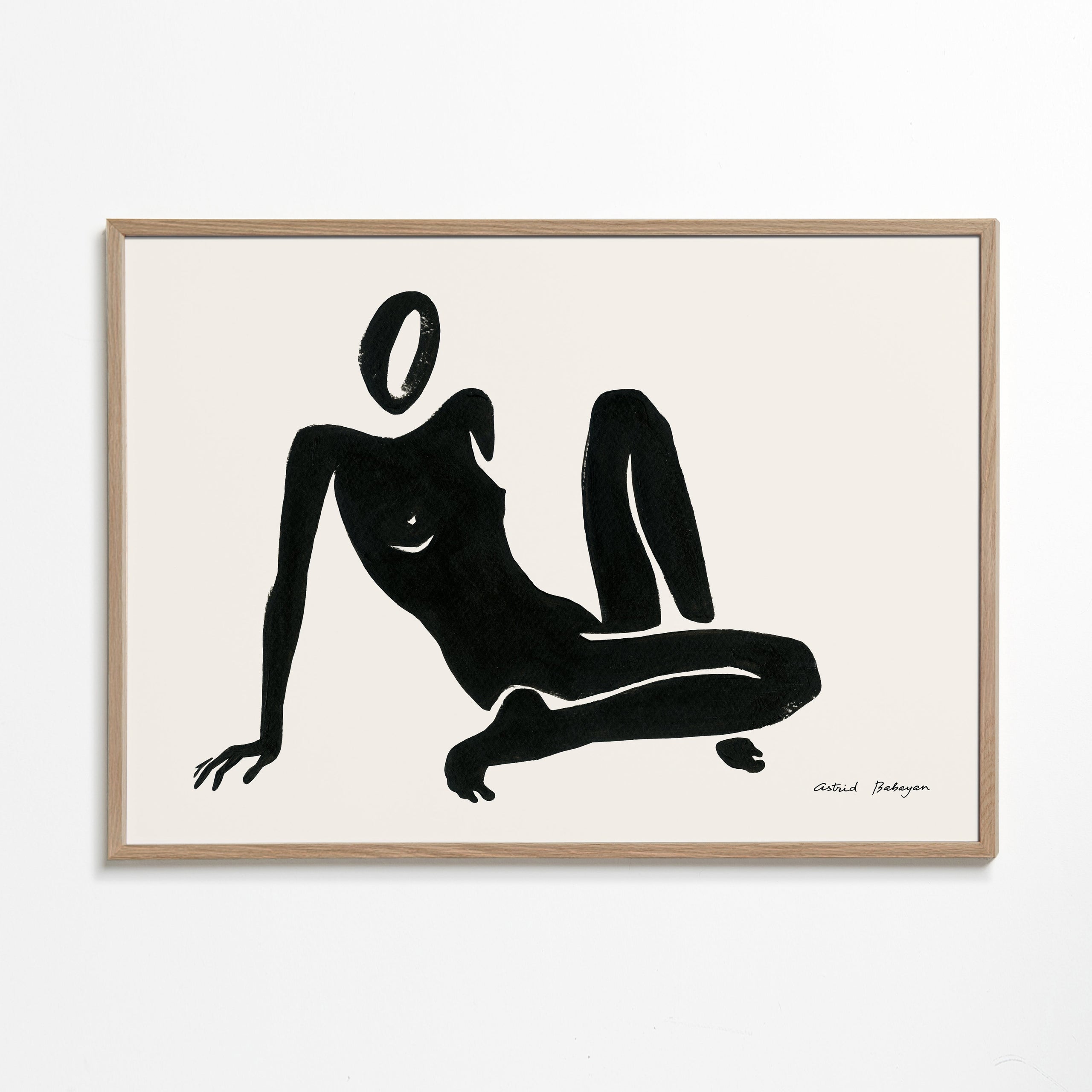 Zwart-wit kunst: liggende figuur