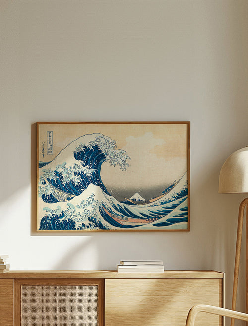 Cuadro de paisaje: Japanse golf houtsnede