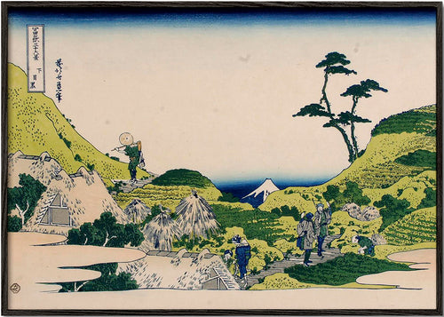 Landschapskunst met Mount Fuji en groene heuvels