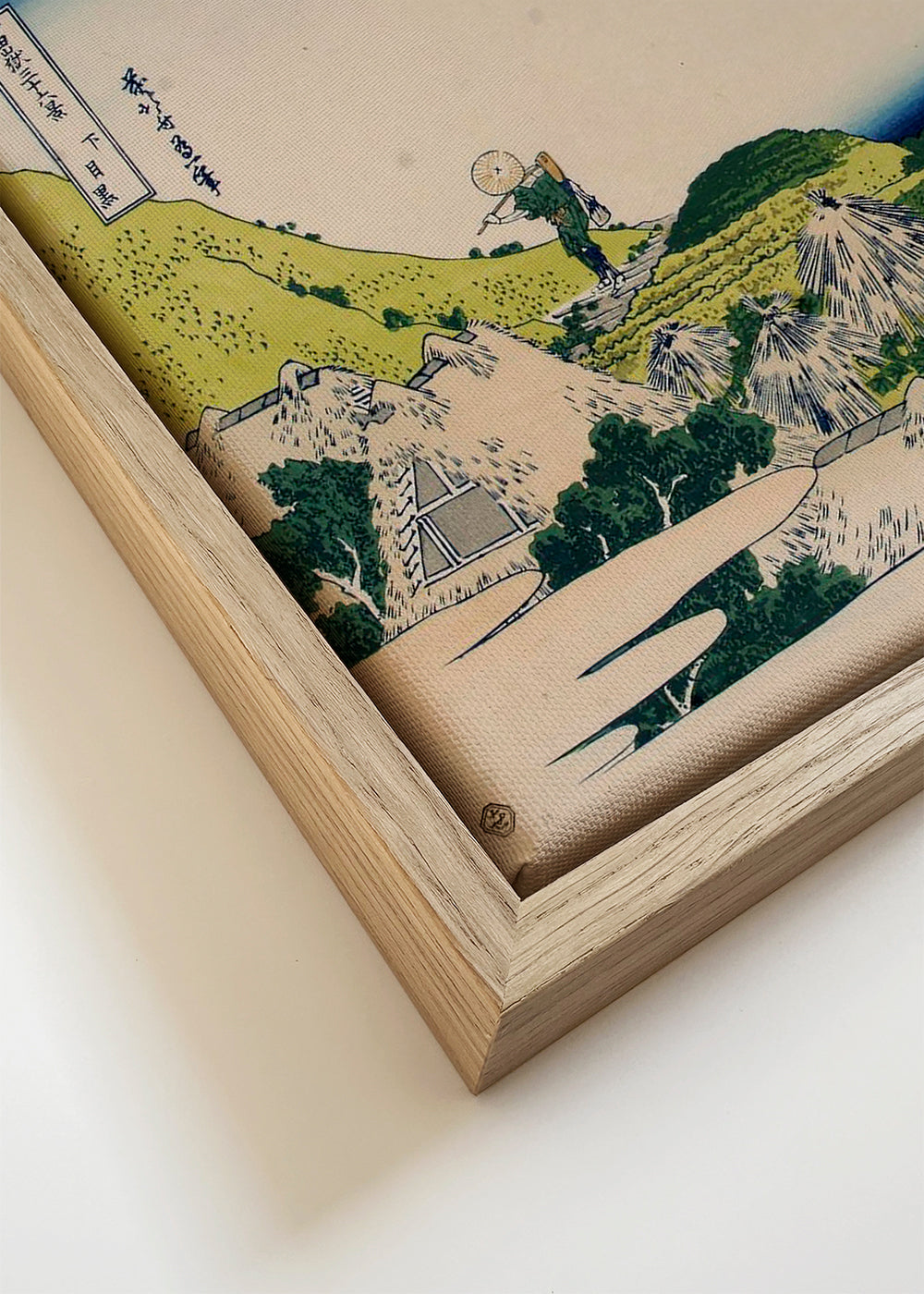 Landschapskunst met Mount Fuji en groene heuvels