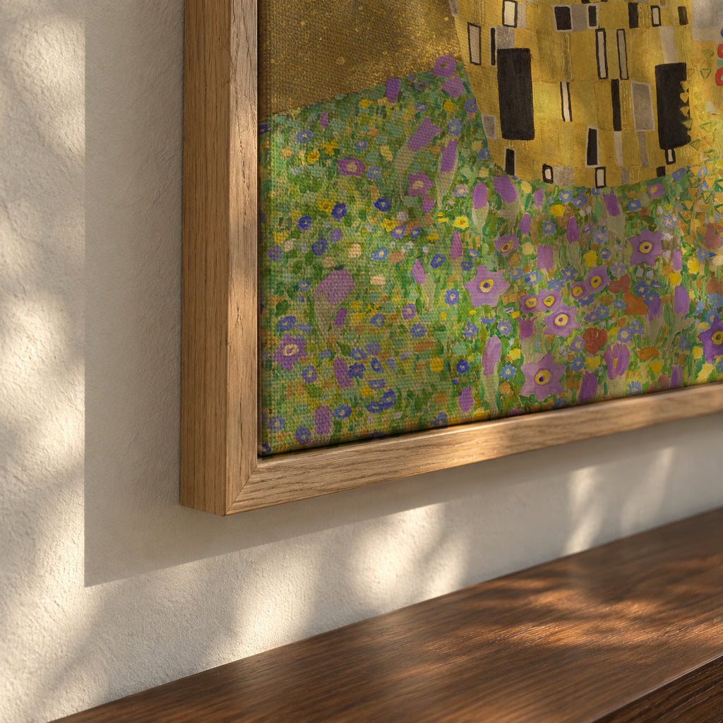 The Kiss - Gustav Klimt - Framed canvas detail