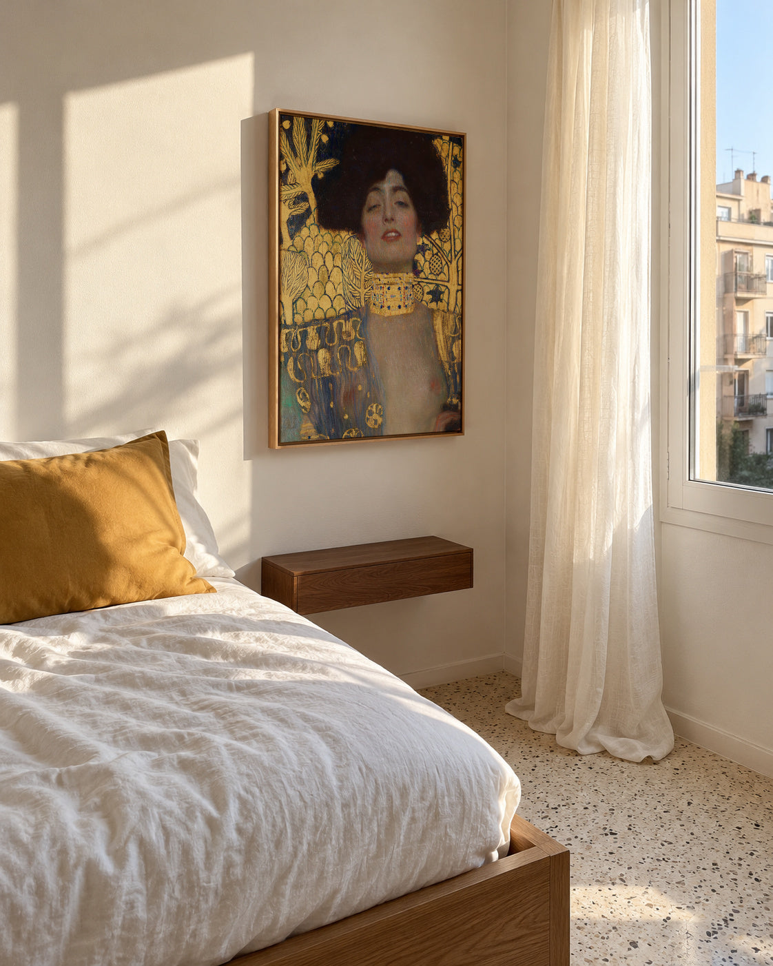 Judith I - Gustav Klimt - Framed canvas in an interior