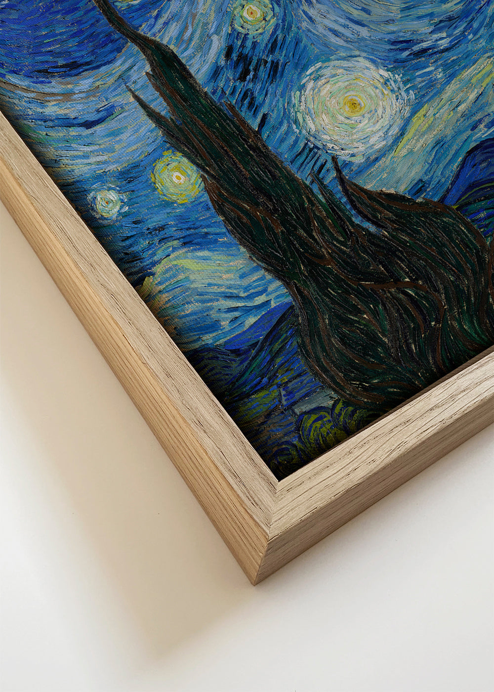 Abstract kunstwerk sterrennacht met cipres