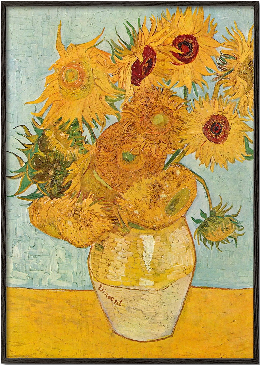 Botanische poster Zonnebloemen in vaas