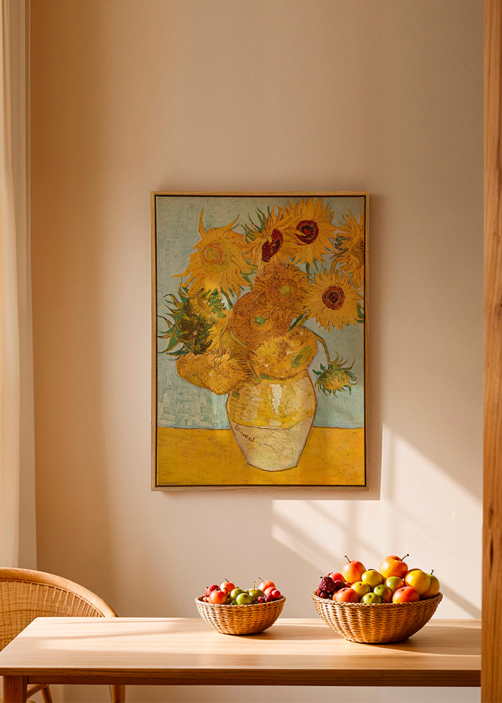 Botanische poster Zonnebloemen in vaas