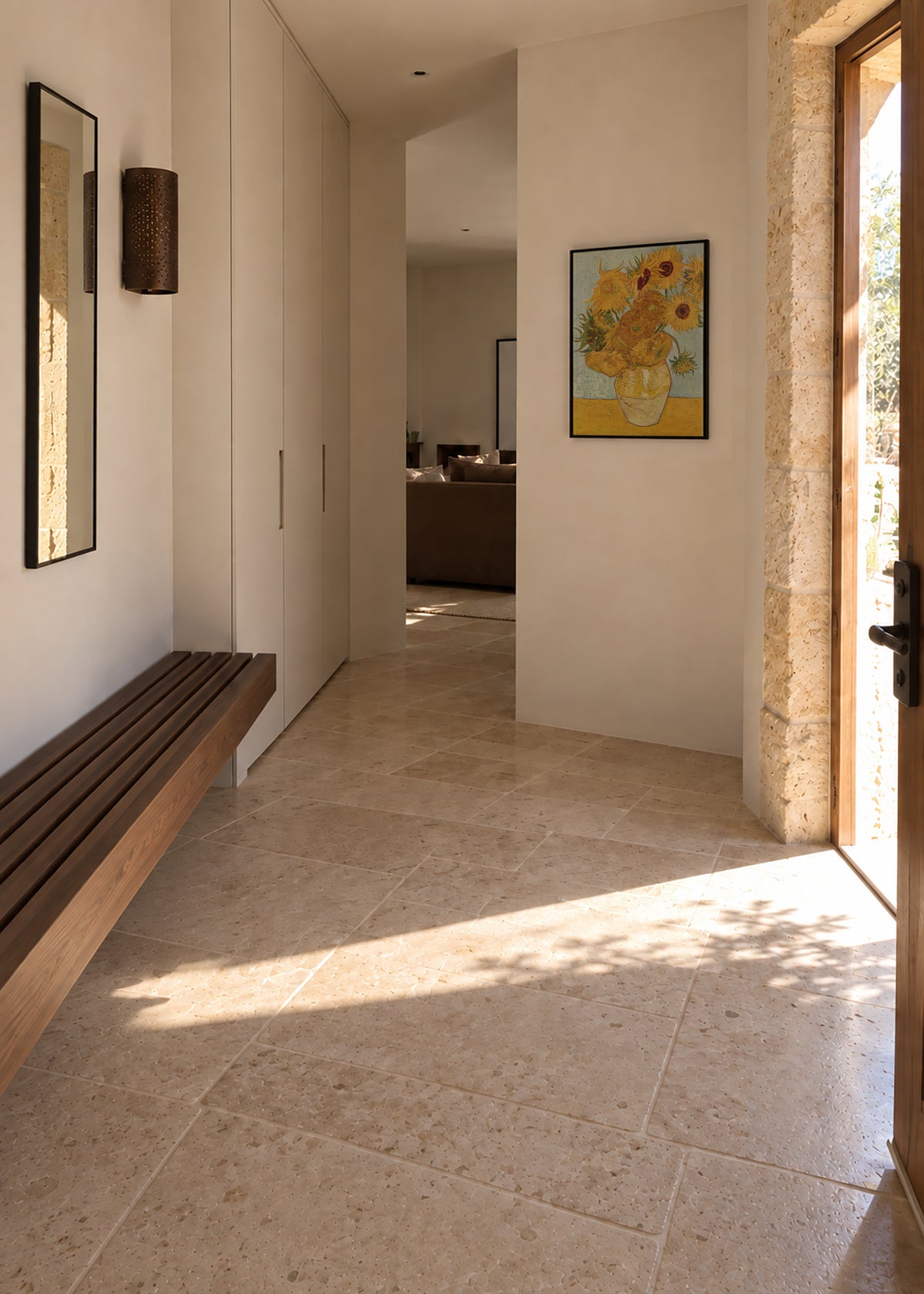 The Sunflowers - Van Gogh - Framed poster in an interior