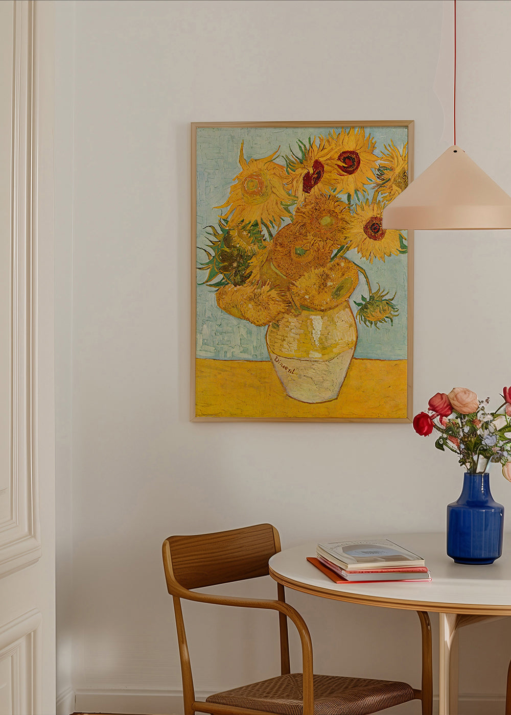 Botanische poster Zonnebloemen in vaas