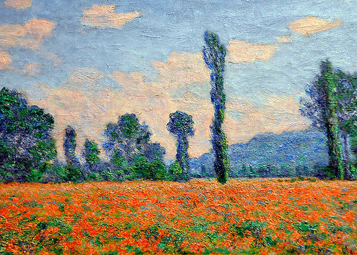 Landschap kunst met klaprozenveld