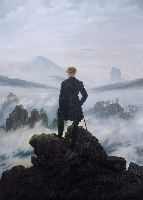 Landschap kunst: wandelaar boven de mist