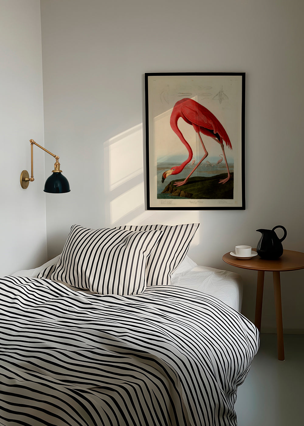 Kunstwerk flamingo Audubon stijl