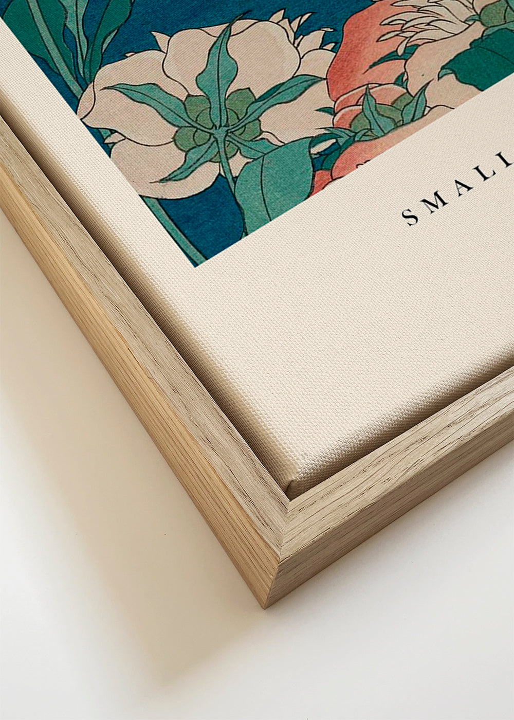 Botanische poster met pioenrozen en kanarie