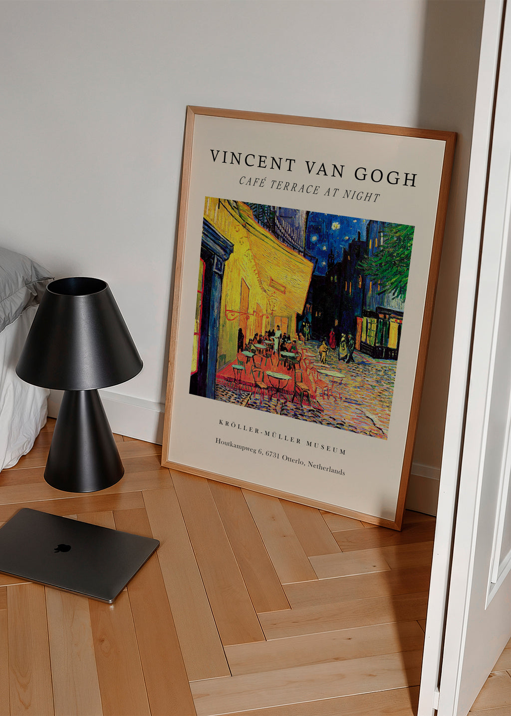 Café Terrace at Night Exhibition - Van Gogh - Framed poster in an interior