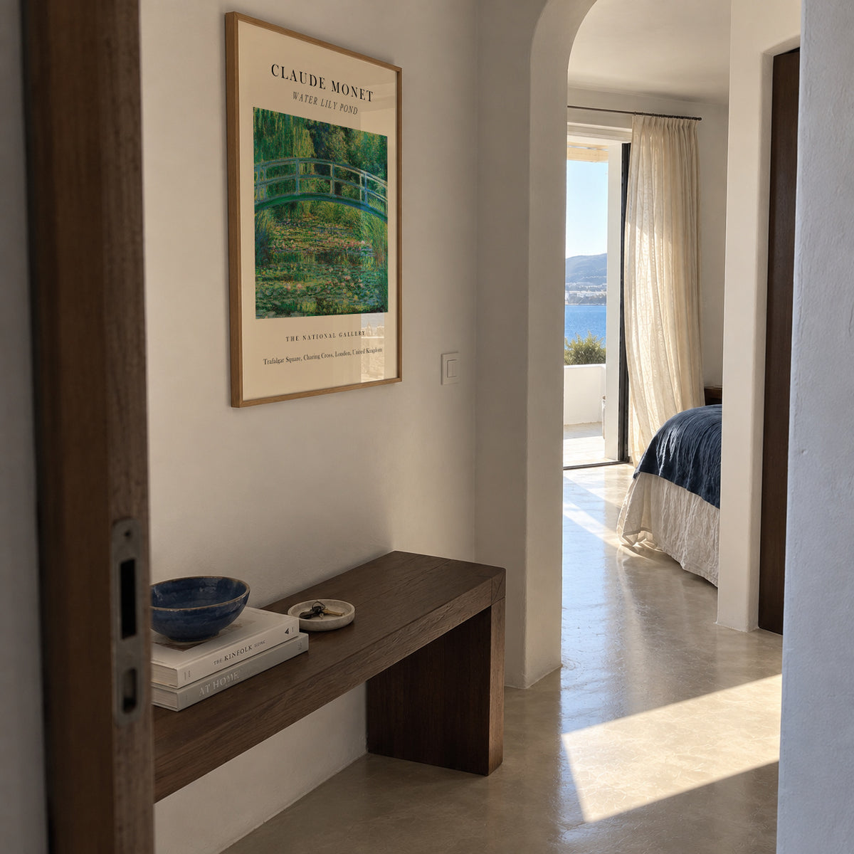 Water Lily Pond Exhibition - Claude Monet - Framed poster in an interior