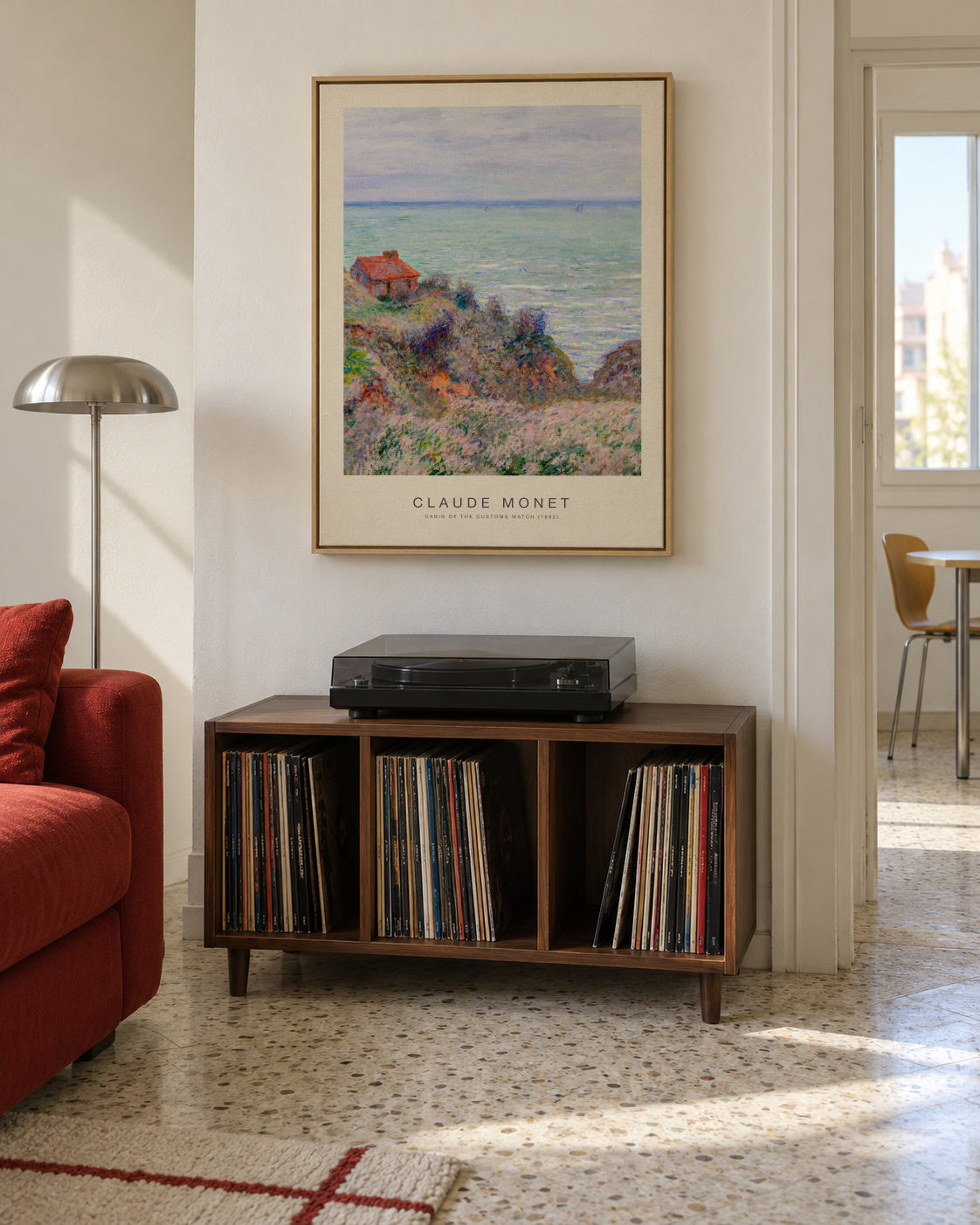 Cabin of the Customs Watch (Special Edition) - Claude Monet - Framed canvas in an interior