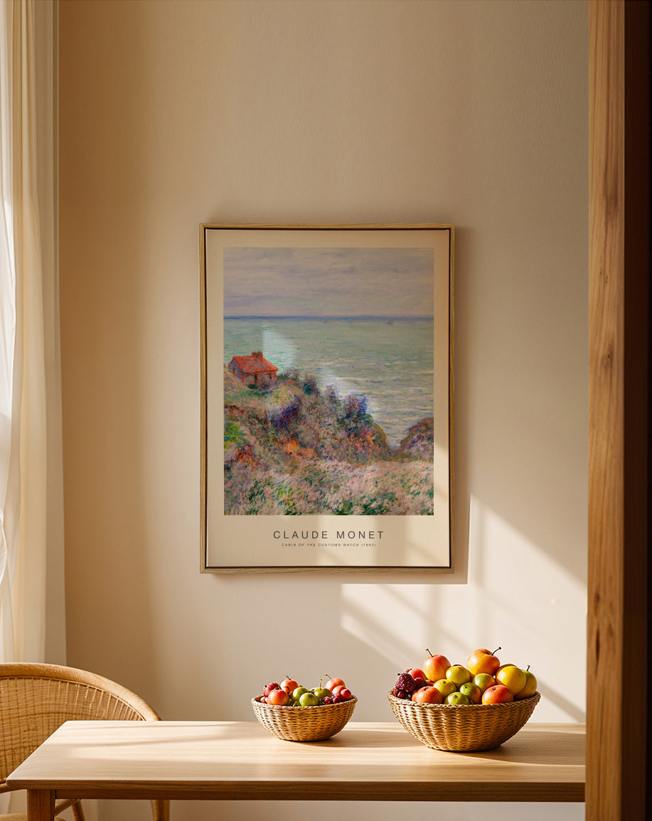 Cabin of the Customs Watch (Special Edition) - Claude Monet - Framed canvas in an interior