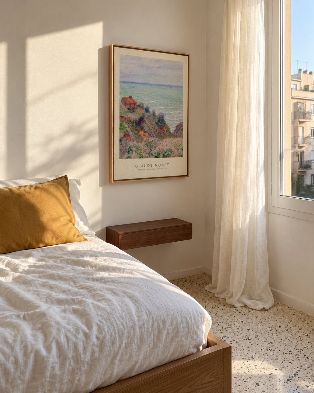 Cabin of the Customs Watch (Special Edition) - Claude Monet - Framed canvas in an interior