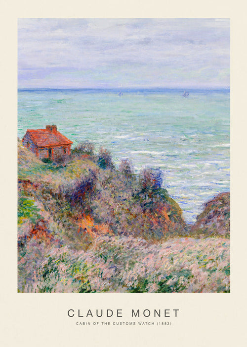 Landschap kunst: huisje op de klif bij zee