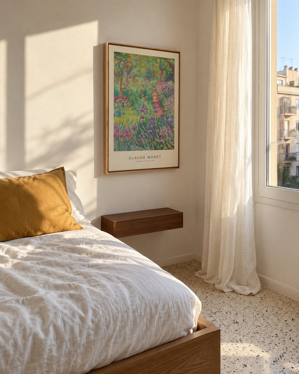 Garden in Giverny (Special Edition) - Claude Monet - Framed canvas in an interior