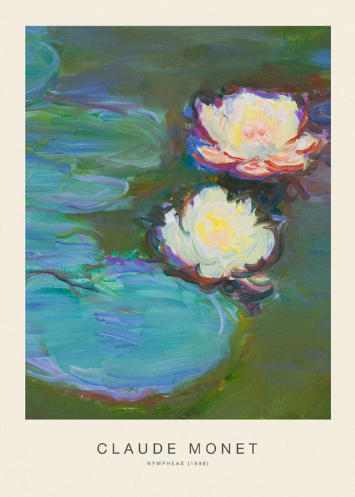 Botanische print Waterlelies compositie