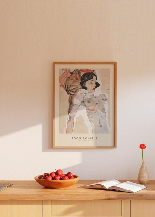 Vintage print: liggende vrouwelijke figuur van Egon Schiele