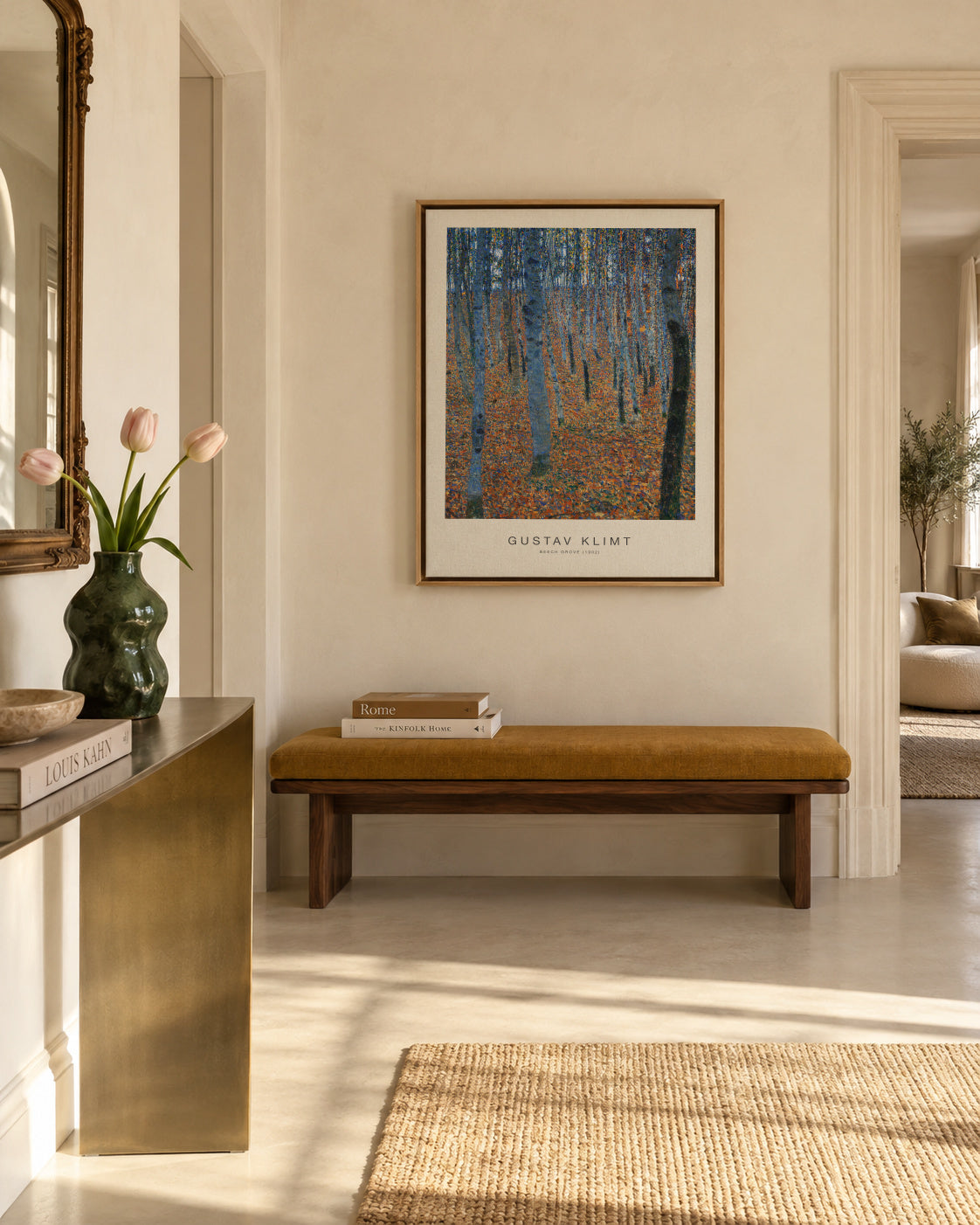 Beech Grove (Special Edition) - Gustav Klimt - Framed canvas in an interior