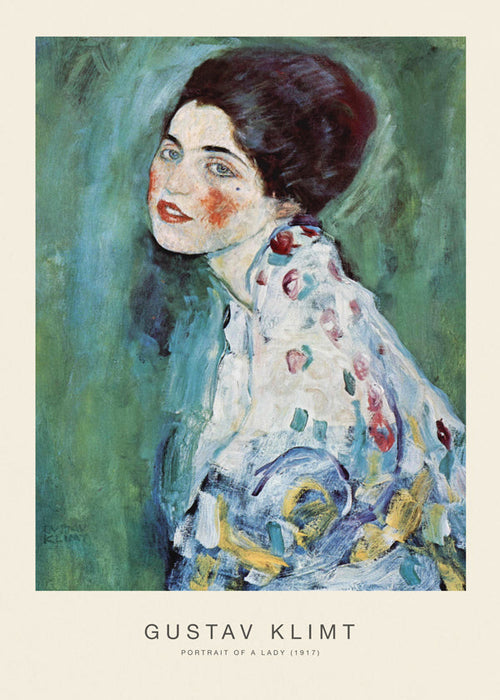 Vintage portret: dame met groene achtergrond