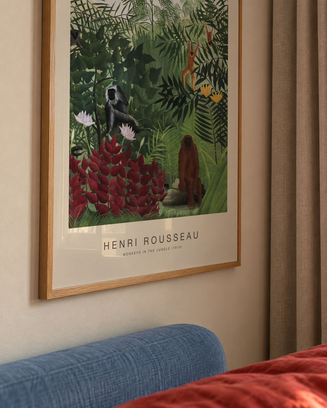 Monkeys in the Jungle (Special Edition) - Henri Rousseau - Framed poster detail
