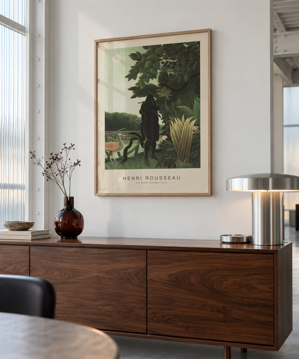The Snake Charmer (Special Edition) - Henri Rousseau - Framed poster in an interior