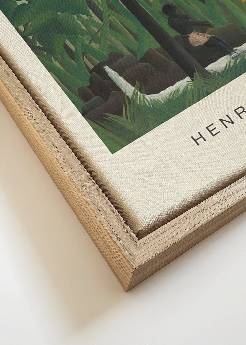 Botanische poster met jungle, herten en waterval