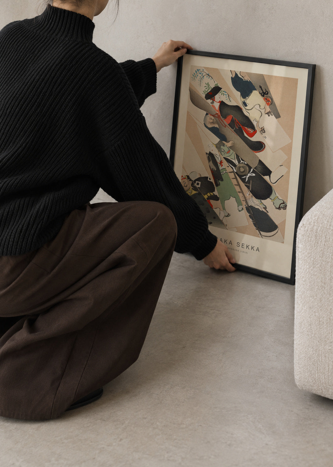 Blades of Momoyogusa (Special Edition) - Kamisaka Sekka - Framed poster in an interior