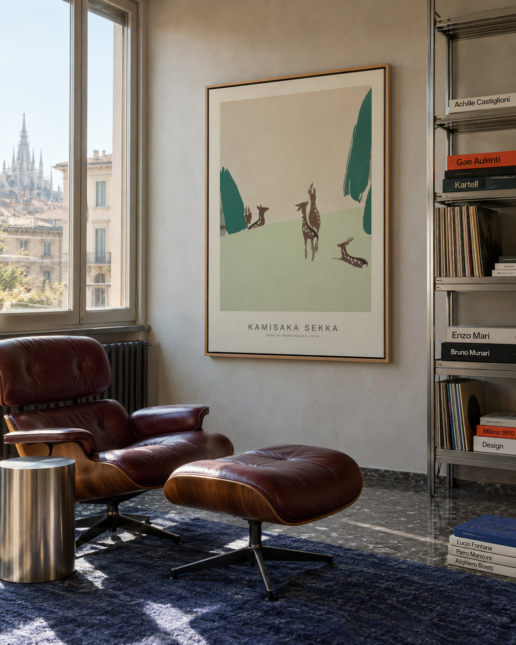 Deer of Momoyogusa (Special Edition) - Kamisaka Sekka - Framed canvas in an interior