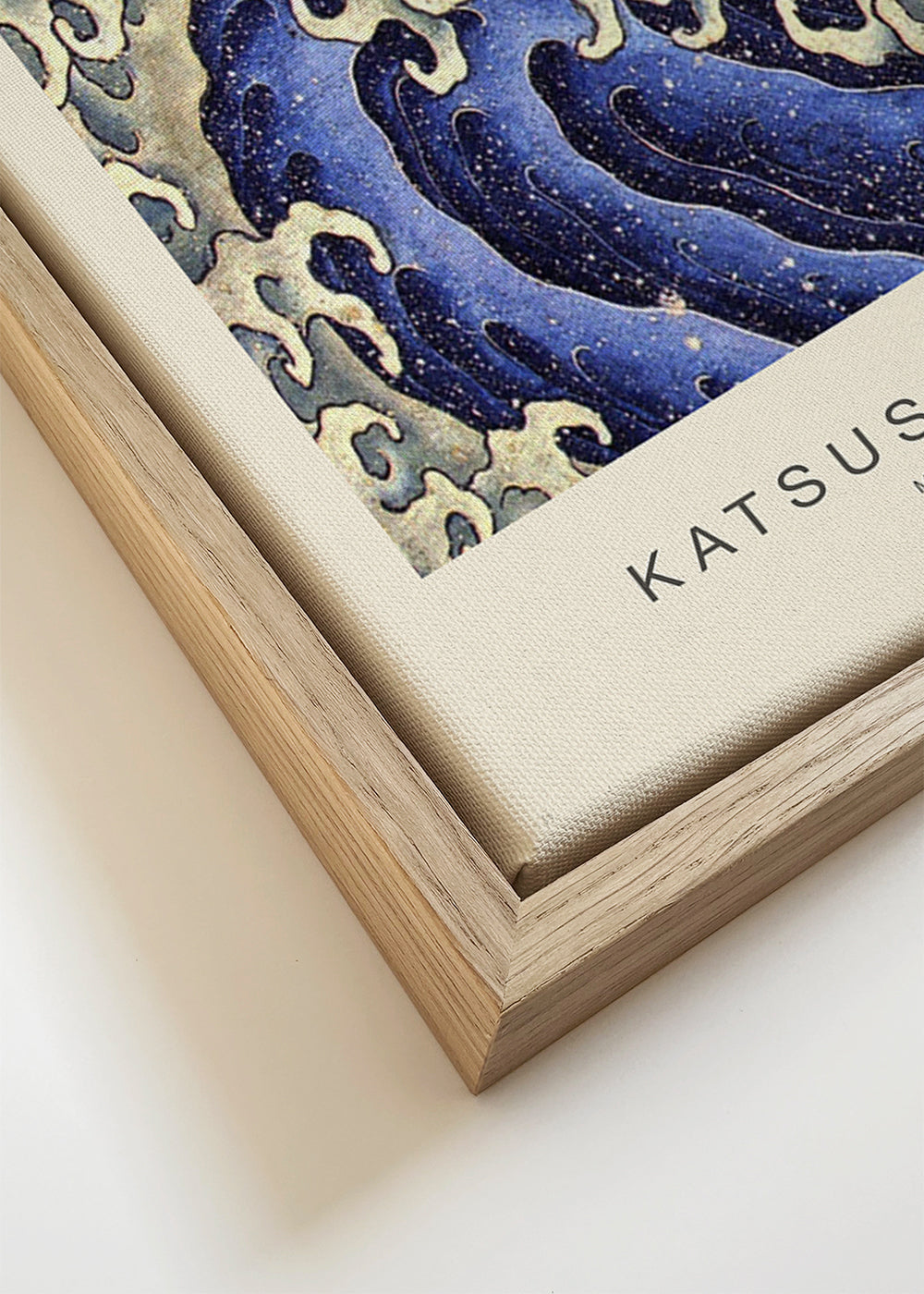 Hokusai-golfillustratie in blauw