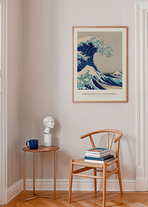 Japanse golfillustratie in blauw