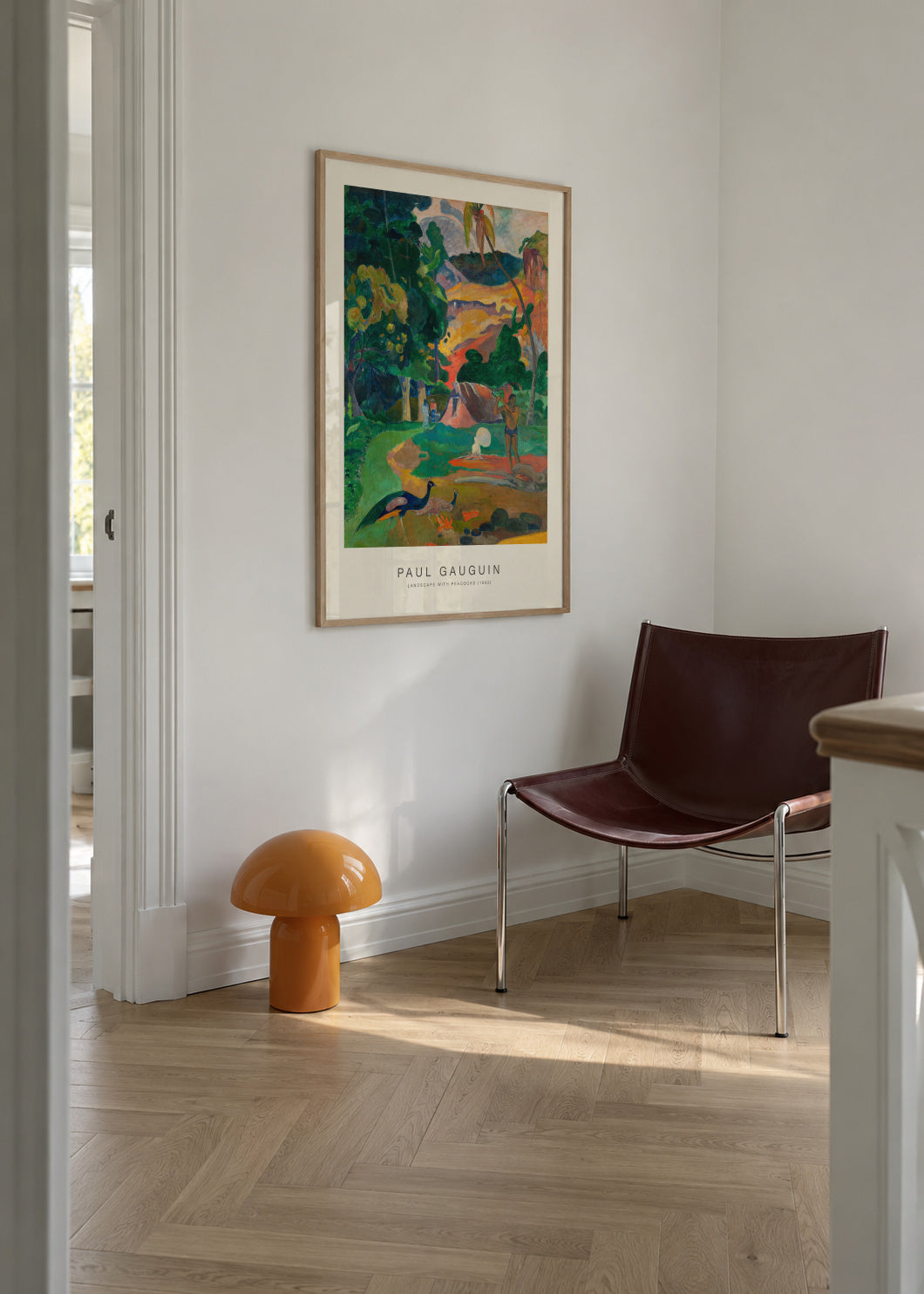 Landscape with Peacocks (Special Edition) - Paul Gauguin - Framed poster in an interior