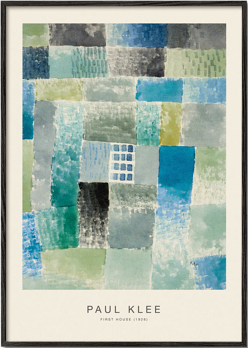 Abstract schilderij in geometrische aquarel